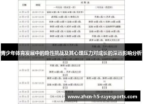 青少年体育发展中的隐性挑战及其心理压力对成长的深远影响分析 青少年体育发展中的隐性挑战及其心理压力对成长的深远影响分析